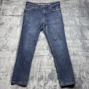 Duluth Trading Co Ballroom Double Flex Jeans Mens 36x32 Slim Fit Dark Blue Denim